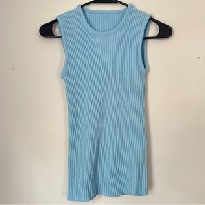 vintage stretch-nylon blue ribbed tank top